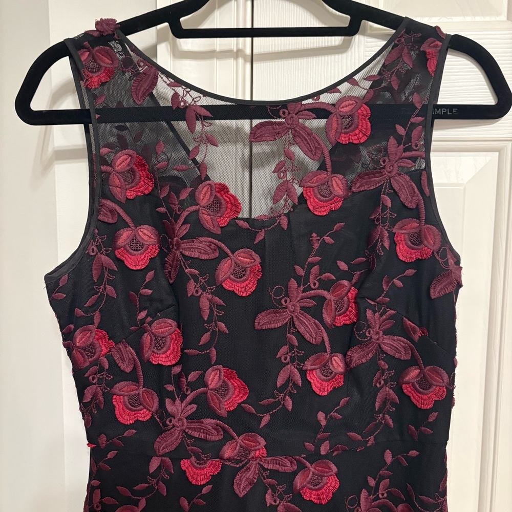 WHBM Floral Appliqué A Line Sleeveless Dress